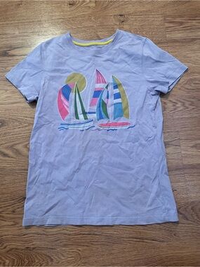 Mini Boden Lilac Sailboat Graphic Tee Shirt